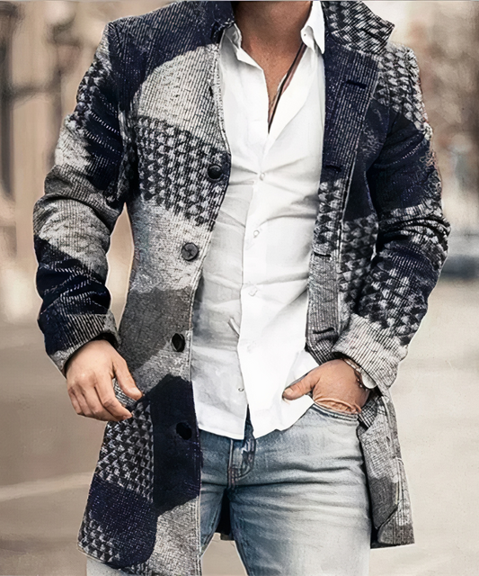 Flavien - Trenchcoat Chic für Herren, Frühling, mit Knöpfen und Kragen