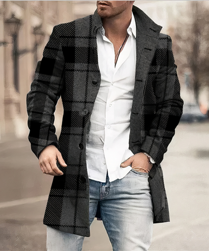 Flavien - Trenchcoat Chic für Herren, Frühling, mit Knöpfen und Kragen