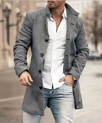 Flavien - Trenchcoat Chic für Herren, Frühling, mit Knöpfen und Kragen