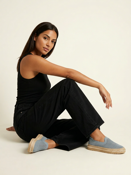 Bequeme Slip-On Espadrilles für Damen – Leichte Freizeit Schuhe mit geflochtener Sohle