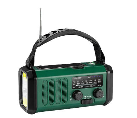 SolariPro - Tragbares Notfallradio AM/FM mit Solar-Handkurbel, LED, wiederaufladbarem Akku 5000mAh/10000mAh, Leselampe und Taschenlampe, SOS-Alarm