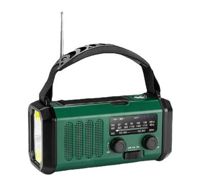 SolariPro - Tragbares Notfallradio AM/FM mit Solar-Handkurbel, LED, wiederaufladbarem Akku 5000mAh/10000mAh, Leselampe und Taschenlampe, SOS-Alarm