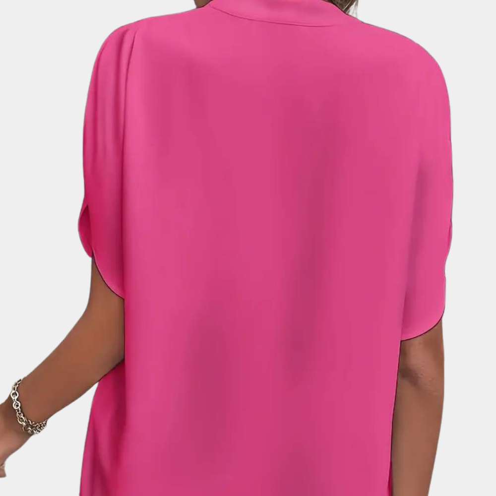 Jade - Elegante und feminine Bluse für Frühling-Sommer mit subtilen V-Ausschnitt für Damen