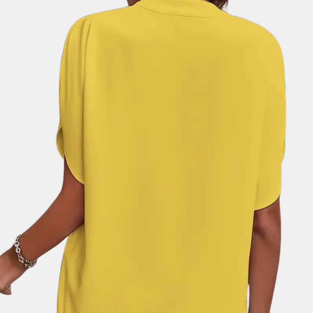 Jade - Elegante und feminine Bluse für Frühling-Sommer mit subtilen V-Ausschnitt für Damen