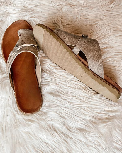 Bequeme Zehentrenner Sandalen mit verstellbarer Schnalle für Damen – Ergonomische Freizeitsandalen für Alltag & Urlaub