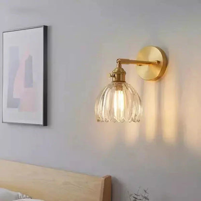 Floréa - Retro Wandlampe Blütenknospe Tulpe aus Glas