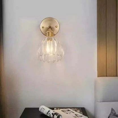 Floréa - Retro Wandlampe Blütenknospe Tulpe aus Glas
