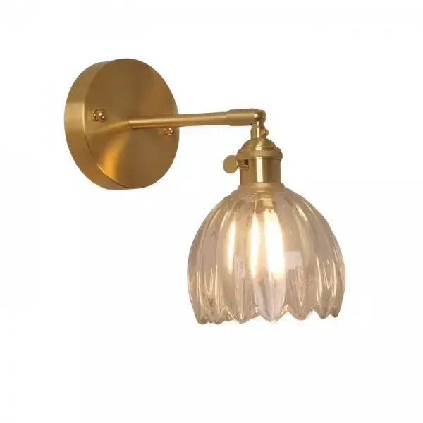 Floréa - Retro Wandlampe Blütenknospe Tulpe aus Glas