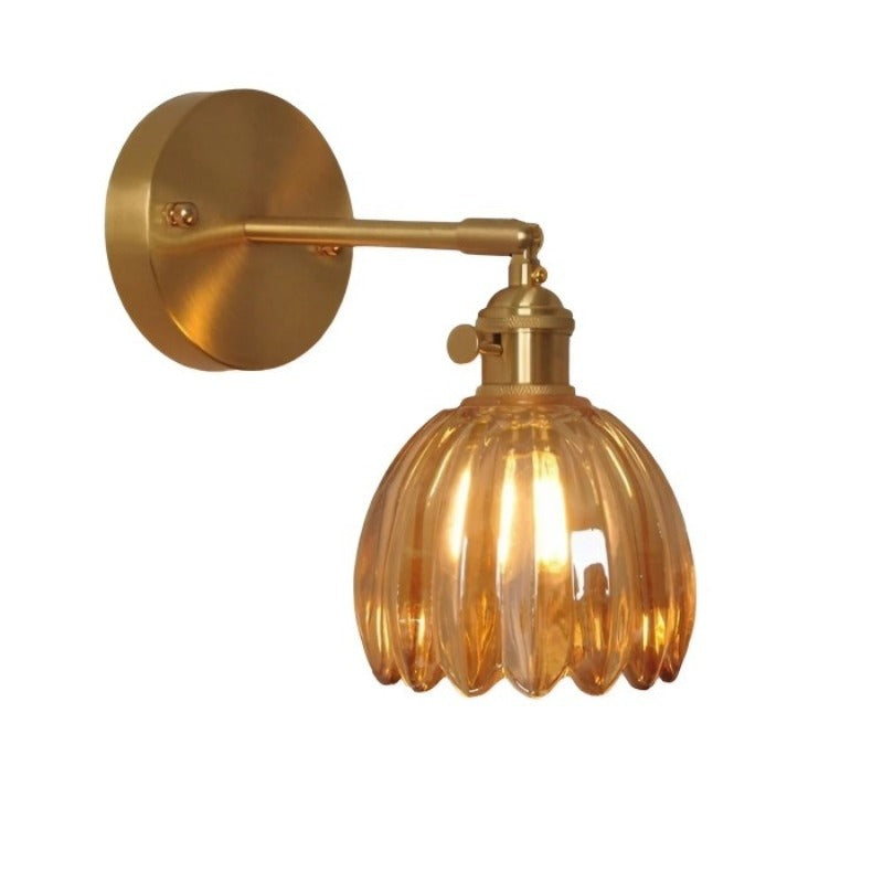 Floréa - Retro Wandlampe Blütenknospe Tulpe aus Glas