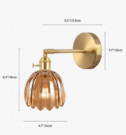 Floréa - Retro Wandlampe Blütenknospe Tulpe aus Glas