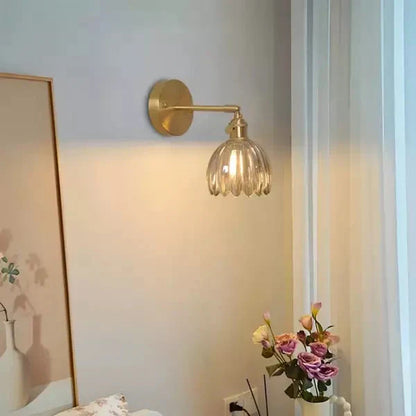 Floréa - Retro Wandlampe Blütenknospe Tulpe aus Glas