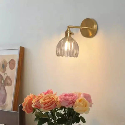 Floréa - Retro Wandlampe Blütenknospe Tulpe aus Glas
