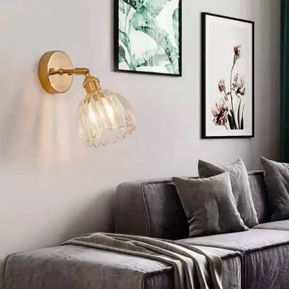 Floréa - Retro Wandlampe Blütenknospe Tulpe aus Glas
