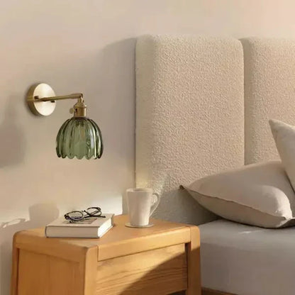 Floréa - Retro Wandlampe Blütenknospe Tulpe aus Glas