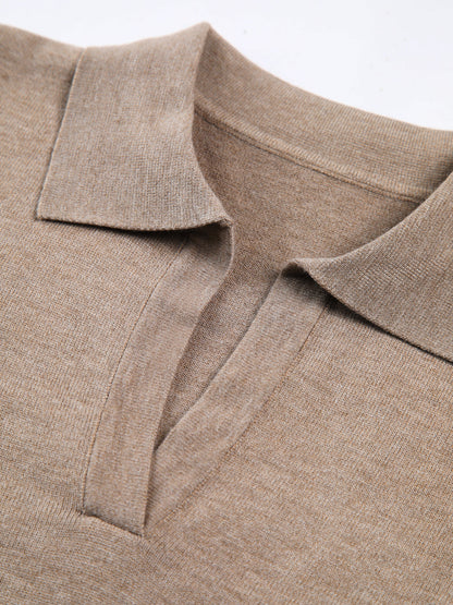 Rosélyne - Business Casual Pullover für Damen mit Hemdkragen und V-Ausschnitt