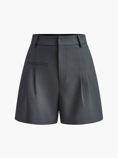 Elegante High-Waist Shorts für Damen – Business Casual Shorts mit lockerer Passform & Bügelfalte