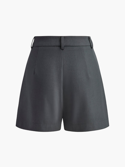 Elegante High-Waist Shorts für Damen – Business Casual Shorts mit lockerer Passform & Bügelfalte