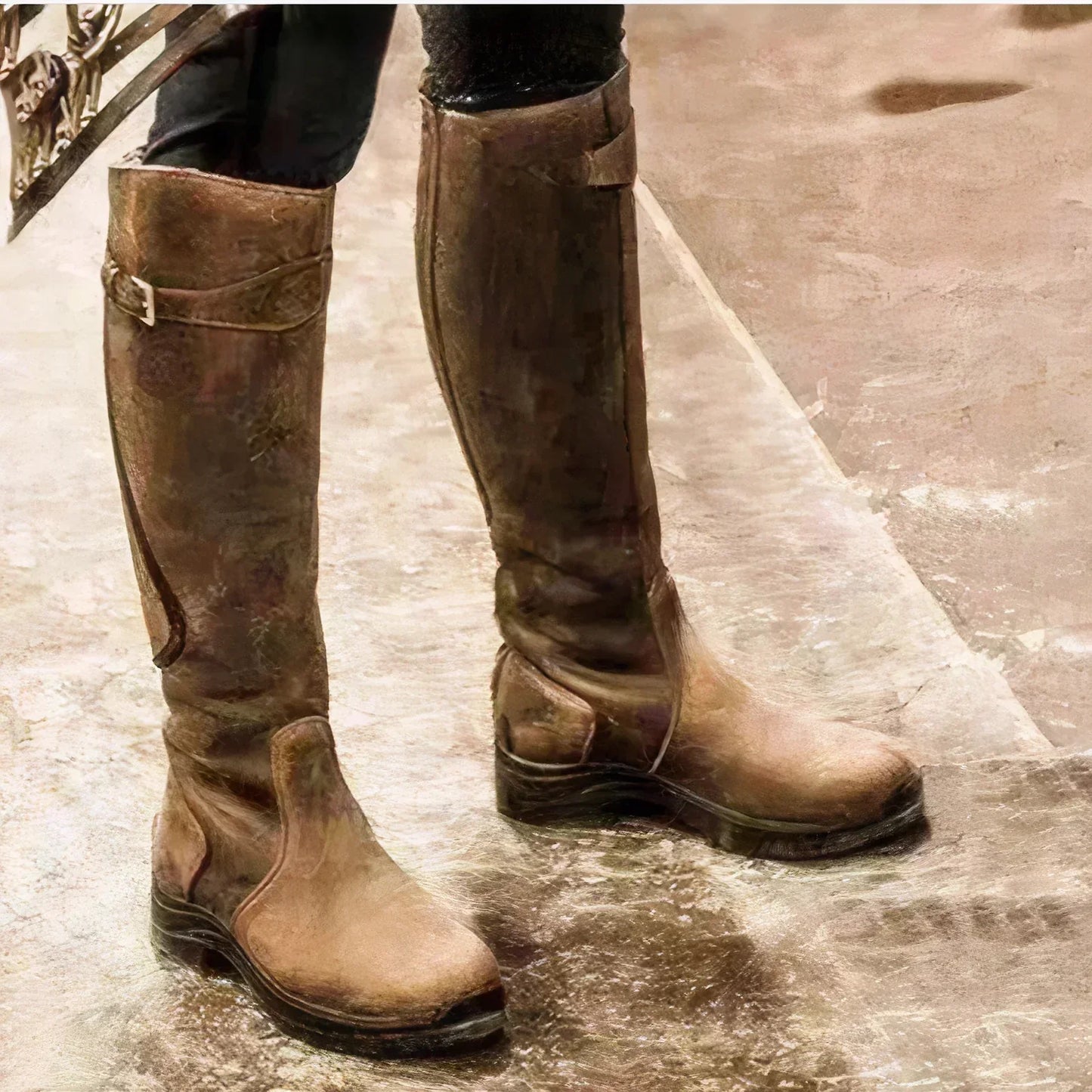 Ilsa - Modische, wasserdichte Stiefel mit Schnallen unter dem Knie
