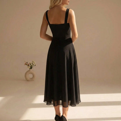 Elegantes Damen Midikleid mit A-Linie – Figurbetontes Sommerkleid mit schwingendem Rock