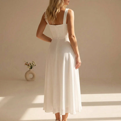 Elegantes Damen Midikleid mit A-Linie – Figurbetontes Sommerkleid mit schwingendem Rock