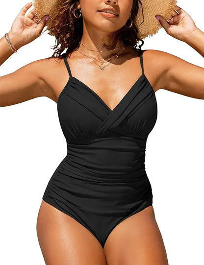 Figurformender V-Ausschnitt Badeanzug – Raffiniertes Design für Damen