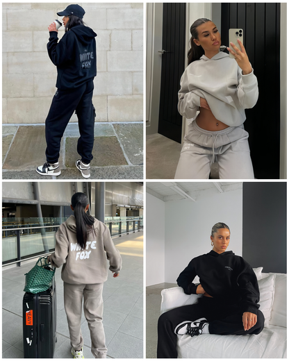 Oréline - Elegantes Zweiteiliges Set: Hoodie und Hochtaillierte Jogginghose in Sanften Farben