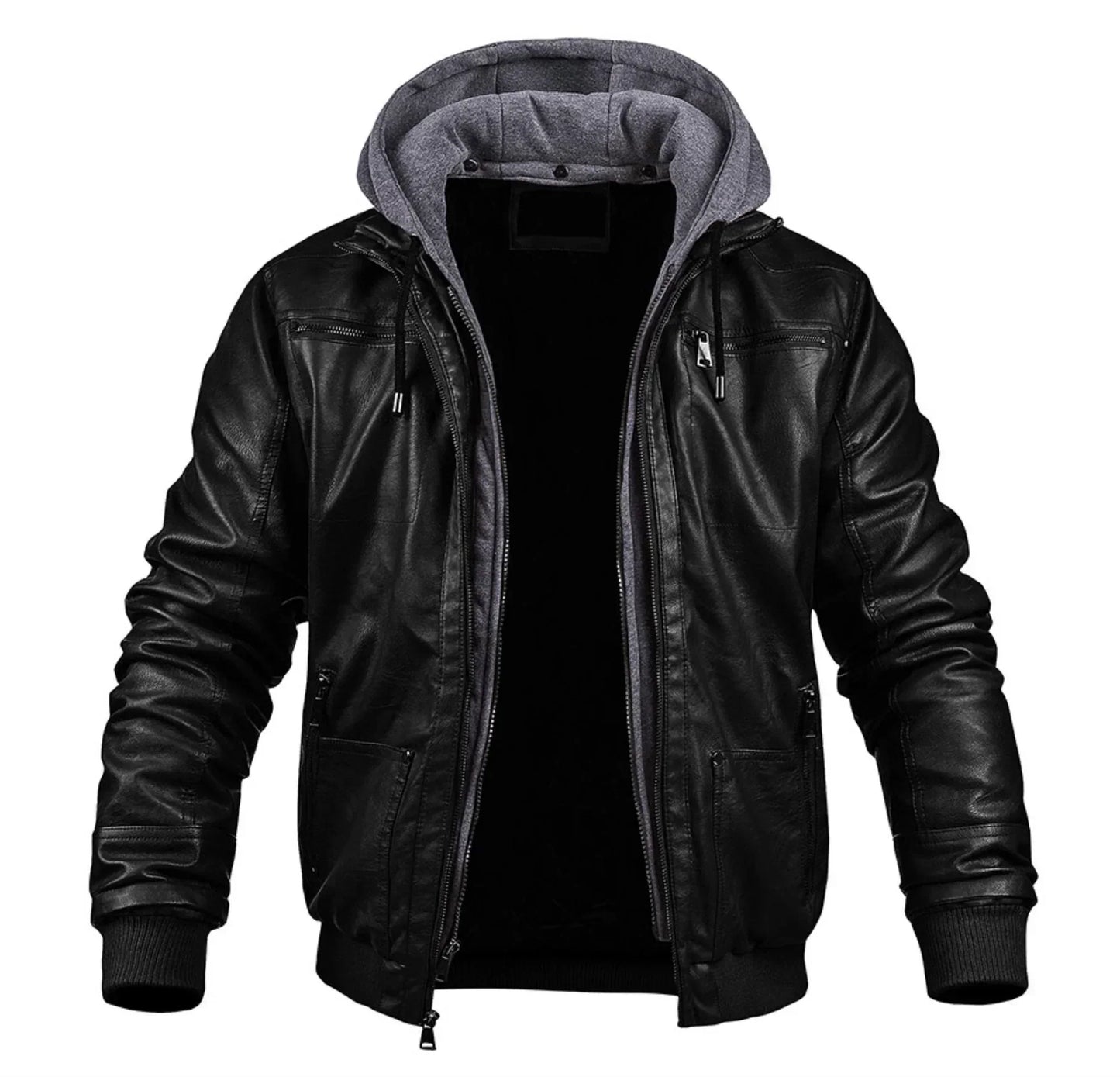 Geremy - Elegante Winterjacke aus hochwertigem Leder mit Kapuze
