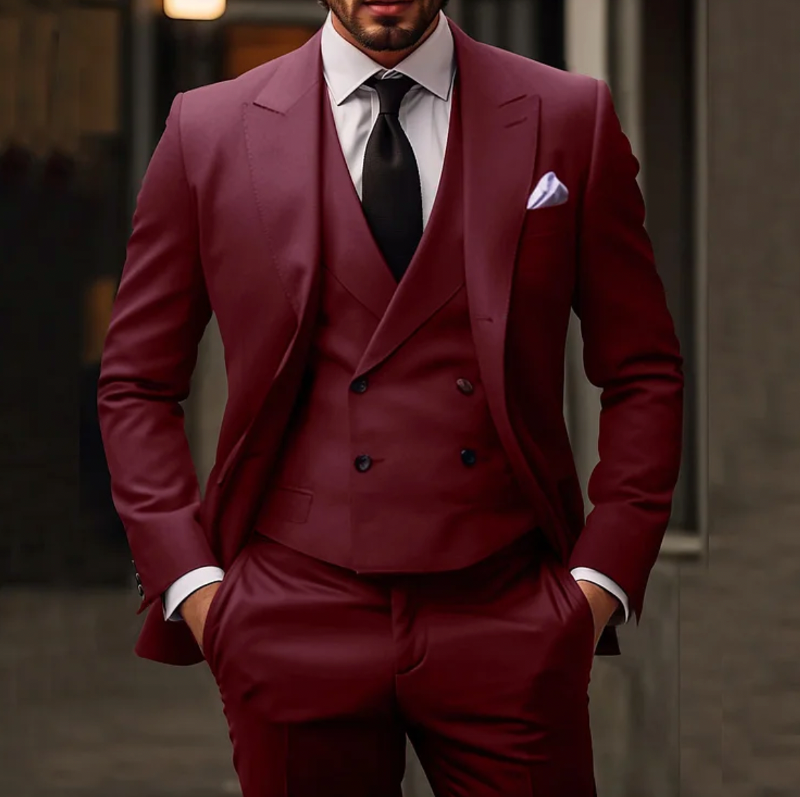 Eleganter 3-Teiler Anzug Slim Fit für Herren – Moderner Business & Hochzeitsanzug