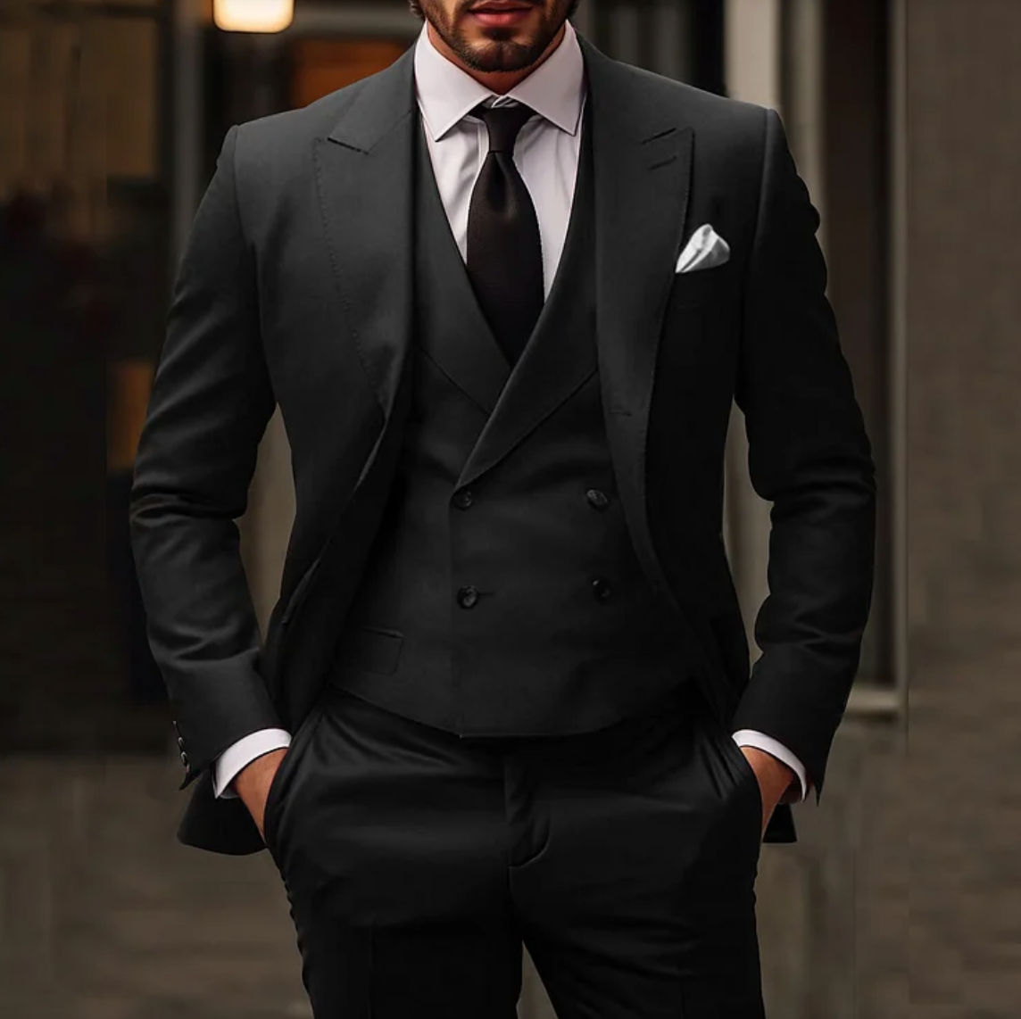 Eleganter 3-Teiler Anzug Slim Fit für Herren – Moderner Business & Hochzeitsanzug