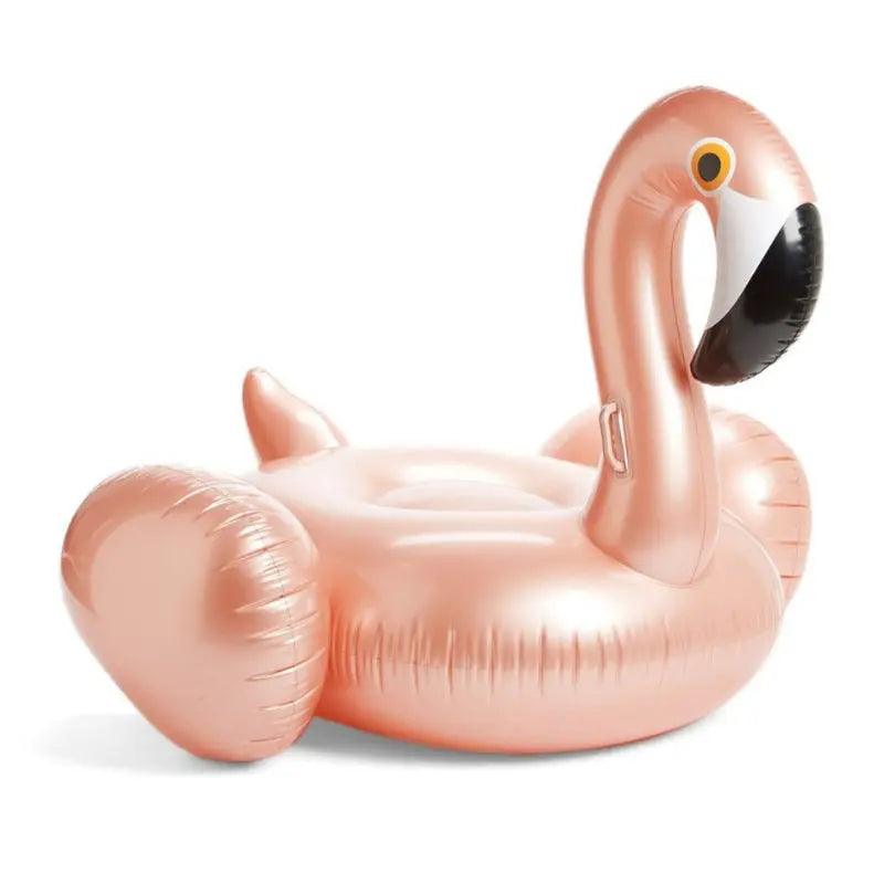 Oriviva - Flamingo Schwimmring Gold XXL 150 × 90 cm