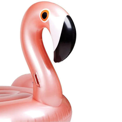 Oriviva - Flamingo Schwimmring Gold XXL 150 × 90 cm