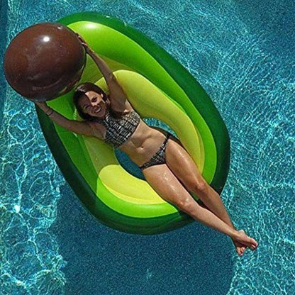 Floacado - Avocado-Badeinsel XXL – 160 × 125 cm mit in Ball verwandeltem Kern