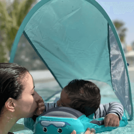 Aquivie - Schwimmarmband für Kinder BabySwim mit Sicherheitskappe zum sicheren Schwimmen auf dem Wasser – Sommer