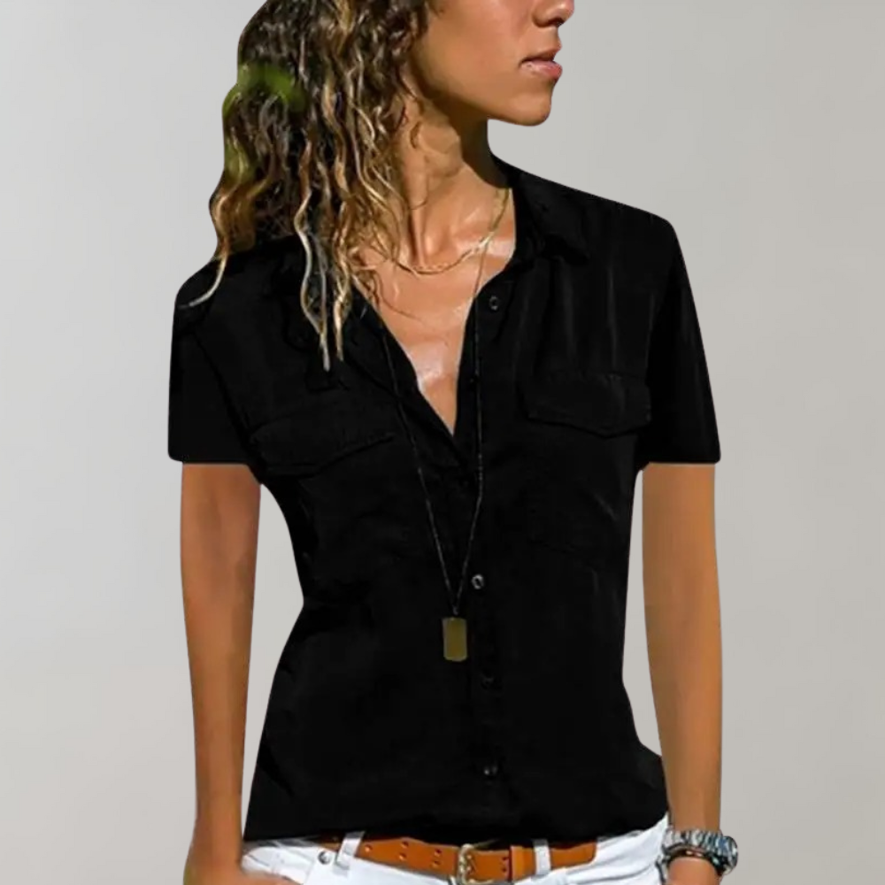 Kurzarm Hemdblusen-Shirt – luftig & leicht für Damen