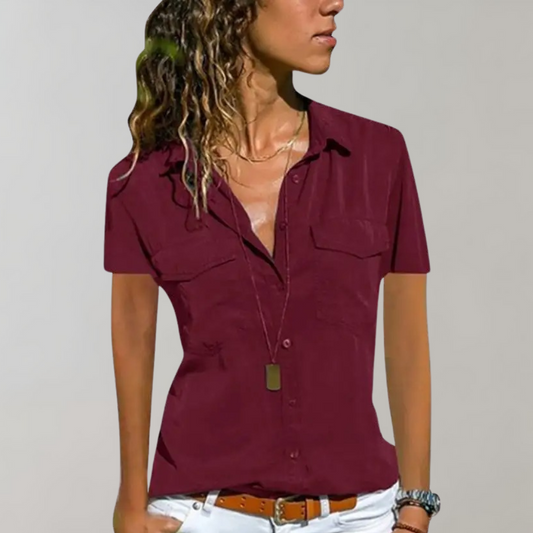 Kurzarm Hemdblusen-Shirt – luftig & leicht für Damen