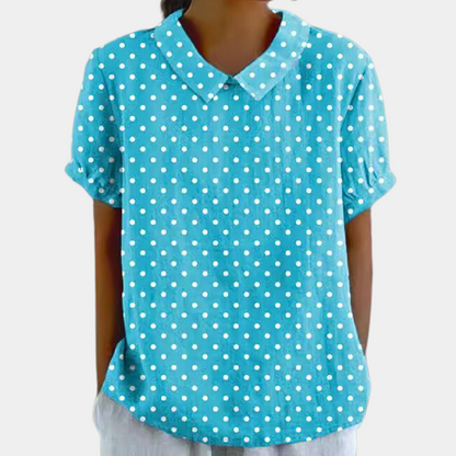 Luftige Damen Bluse mit Blumenprint & Kragen – Leichtes Sommer Shirt im Vintage Stil