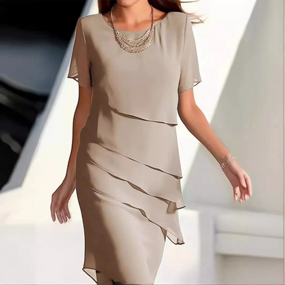 Kalienne - Elegantes Midikleid aus Chiffon mit sanften Schichten