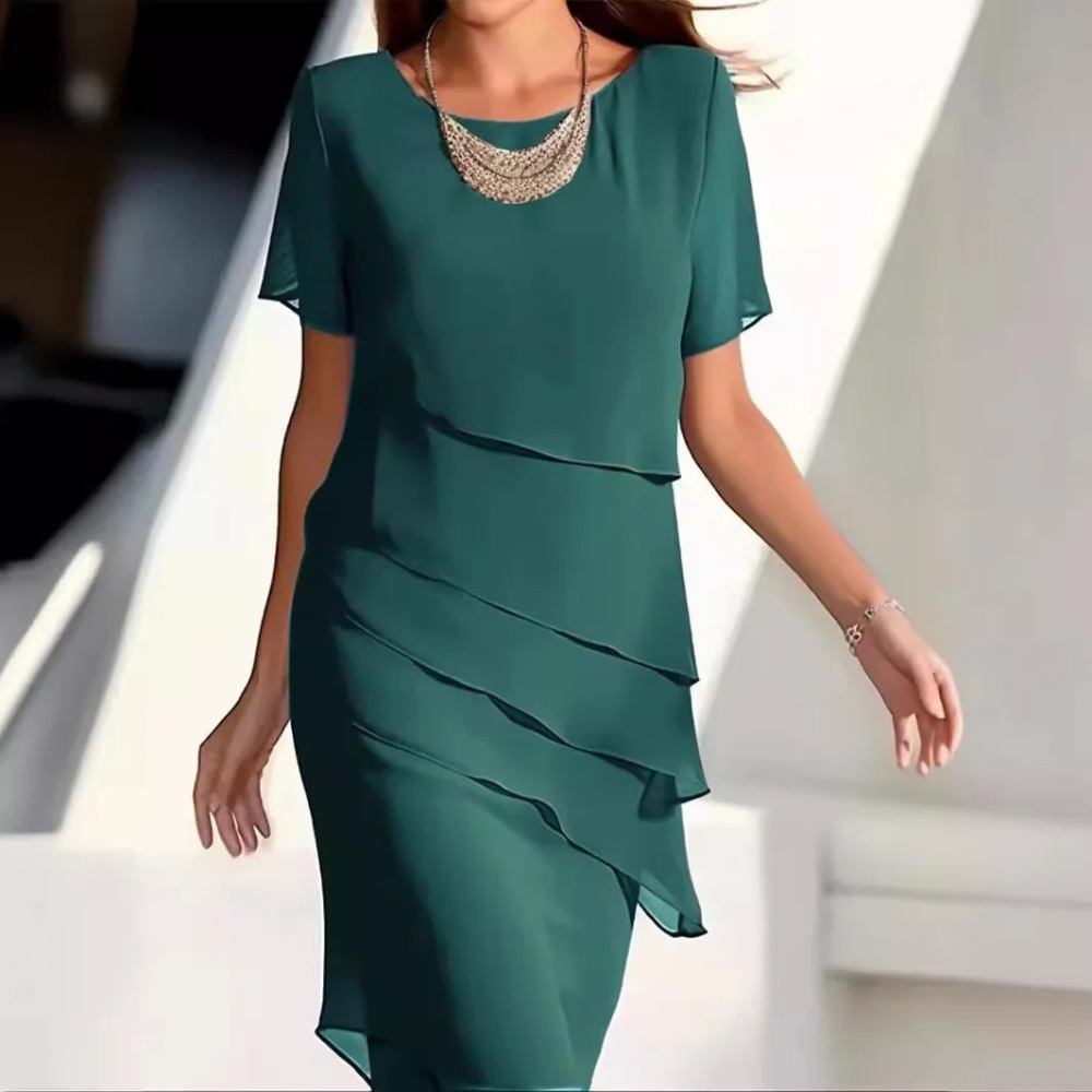 Kalienne - Elegantes Midikleid aus Chiffon mit sanften Schichten
