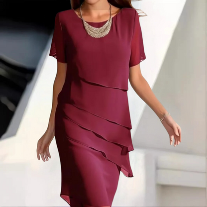 Kalienne - Elegantes Midikleid aus Chiffon mit sanften Schichten
