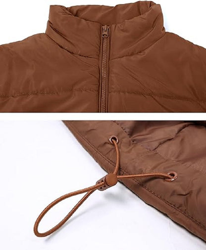 Oversized Steppweste mit Reißverschluss & Taschen – Warme, lässige Winterweste für Damen