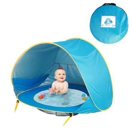 Soléane - Sommerzelt für Kinder BabyShade mit faltbarem Pool für den Strand, im Sack verstaubar