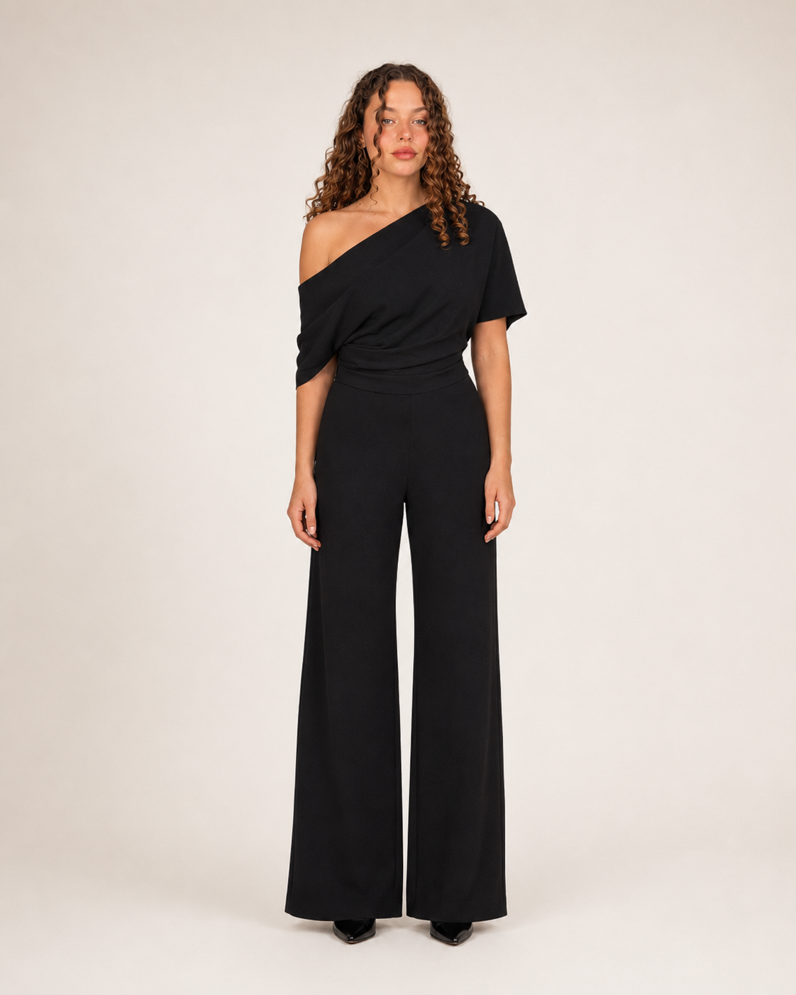 Eleganter Ein-Schulter Jumpsuit für Damen – Weit geschnittener Overall für Abend & besondere Anlässe