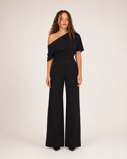 Eleganter Ein-Schulter Jumpsuit für Damen – Weit geschnittener Overall für Abend & besondere Anlässe