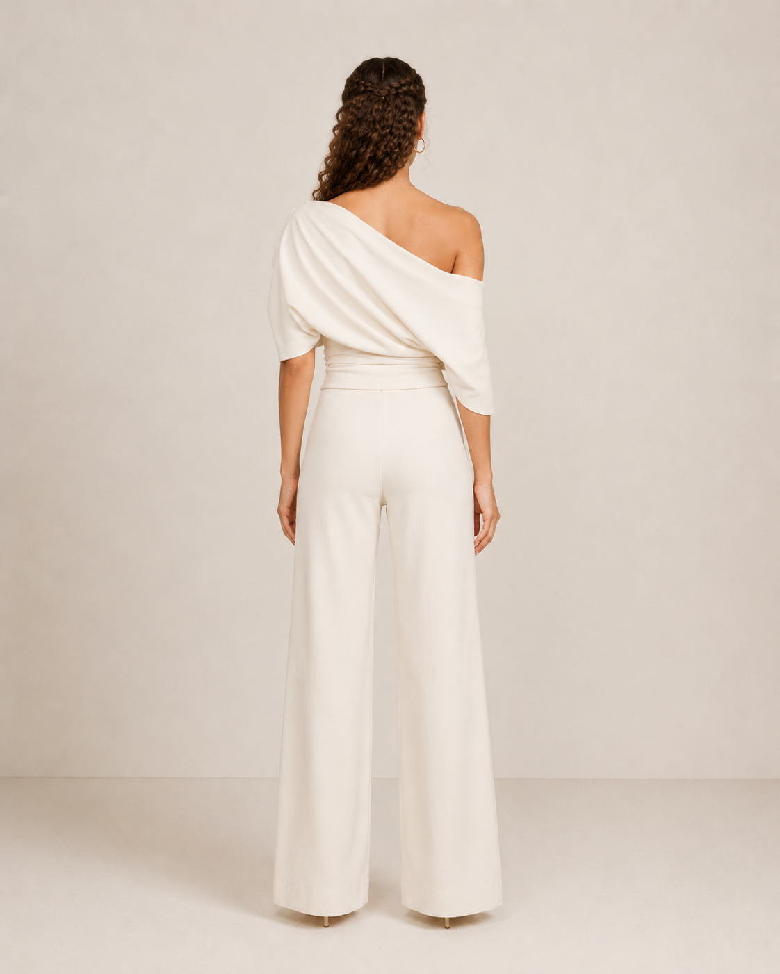 Eleganter Ein-Schulter Jumpsuit für Damen – Weit geschnittener Overall für Abend & besondere Anlässe