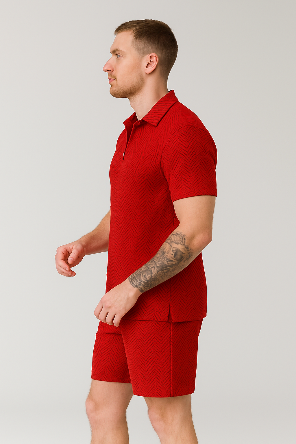 Calixte - Elegantes und Leichtes Sommer-Set aus Leinen für Herren, bestehend aus einem Polo und Shorts