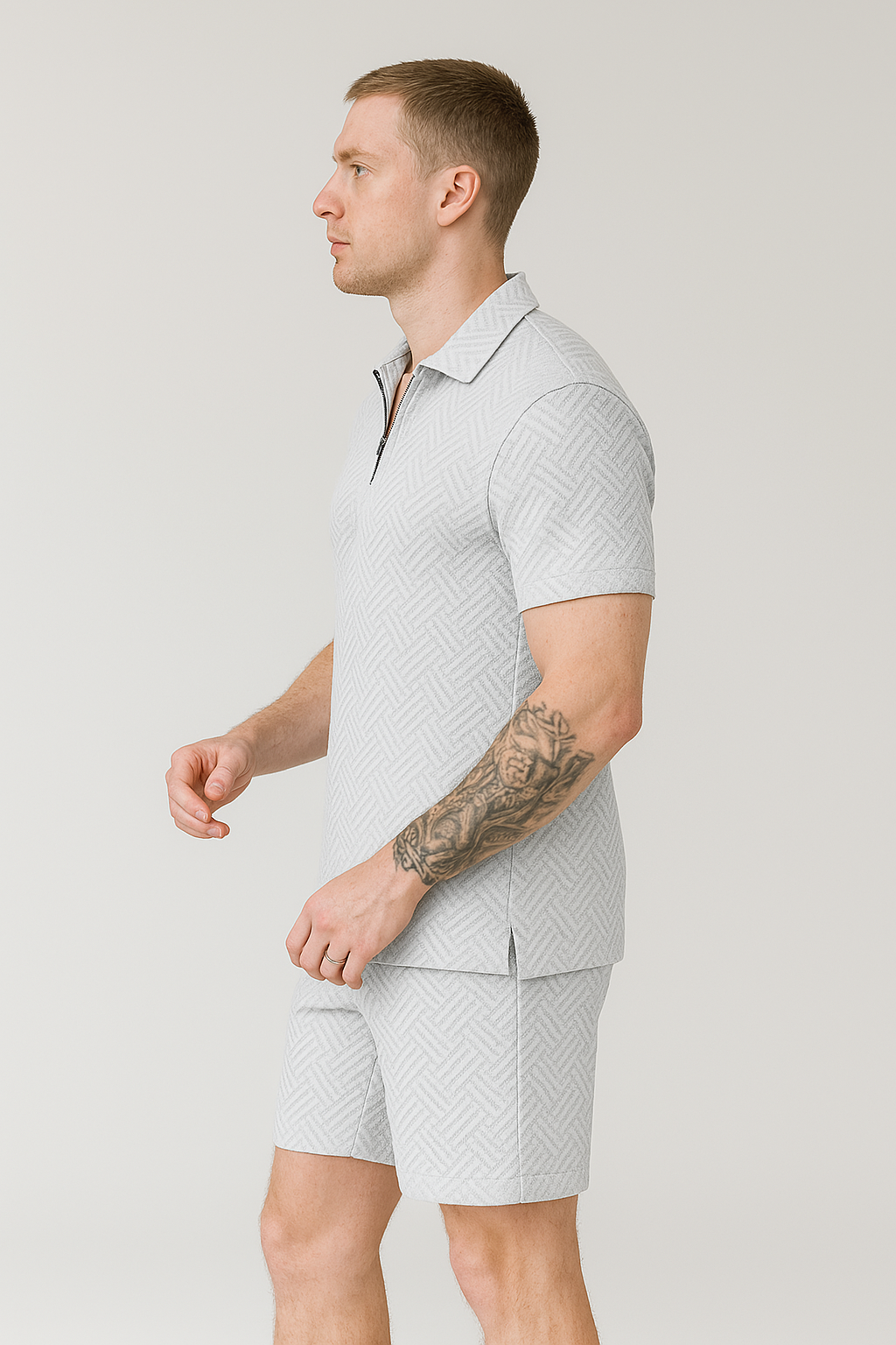 Calixte - Elegantes und Leichtes Sommer-Set aus Leinen für Herren, bestehend aus einem Polo und Shorts