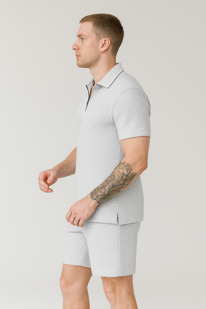 Calixte - Elegantes und Leichtes Sommer-Set aus Leinen für Herren, bestehend aus einem Polo und Shorts