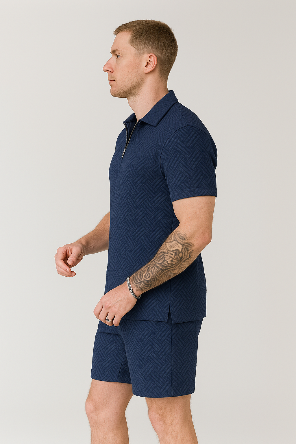 Calixte - Elegantes und Leichtes Sommer-Set aus Leinen für Herren, bestehend aus einem Polo und Shorts