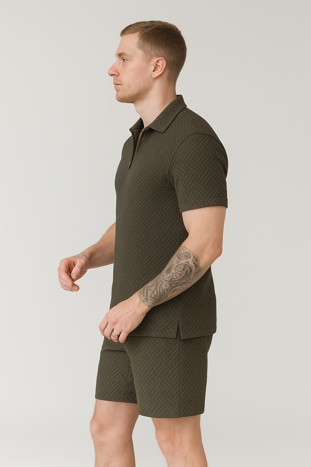 Calixte - Elegantes und Leichtes Sommer-Set aus Leinen für Herren, bestehend aus einem Polo und Shorts