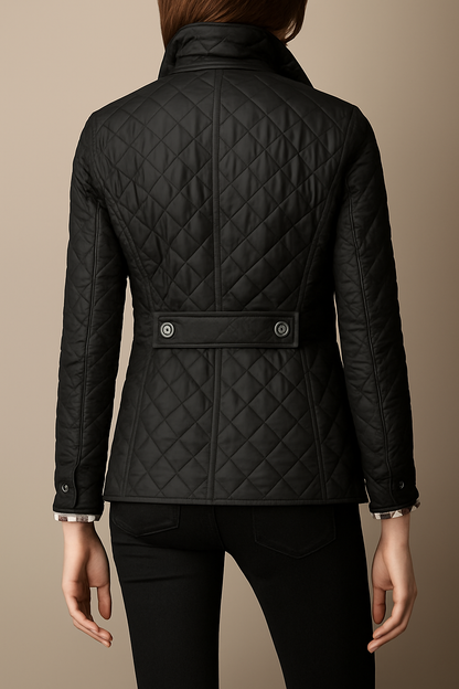 Virelia - Eleganter Frühlingsmantel aus Seide mit Karomuster, Knöpfen und Innenfutter im Burberry-Design